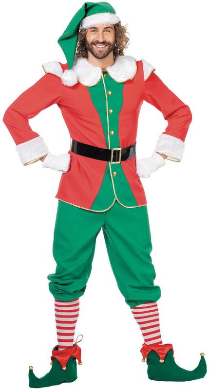 Elfen Kostuum - Groen - Jas/Broek/Muts/Riem