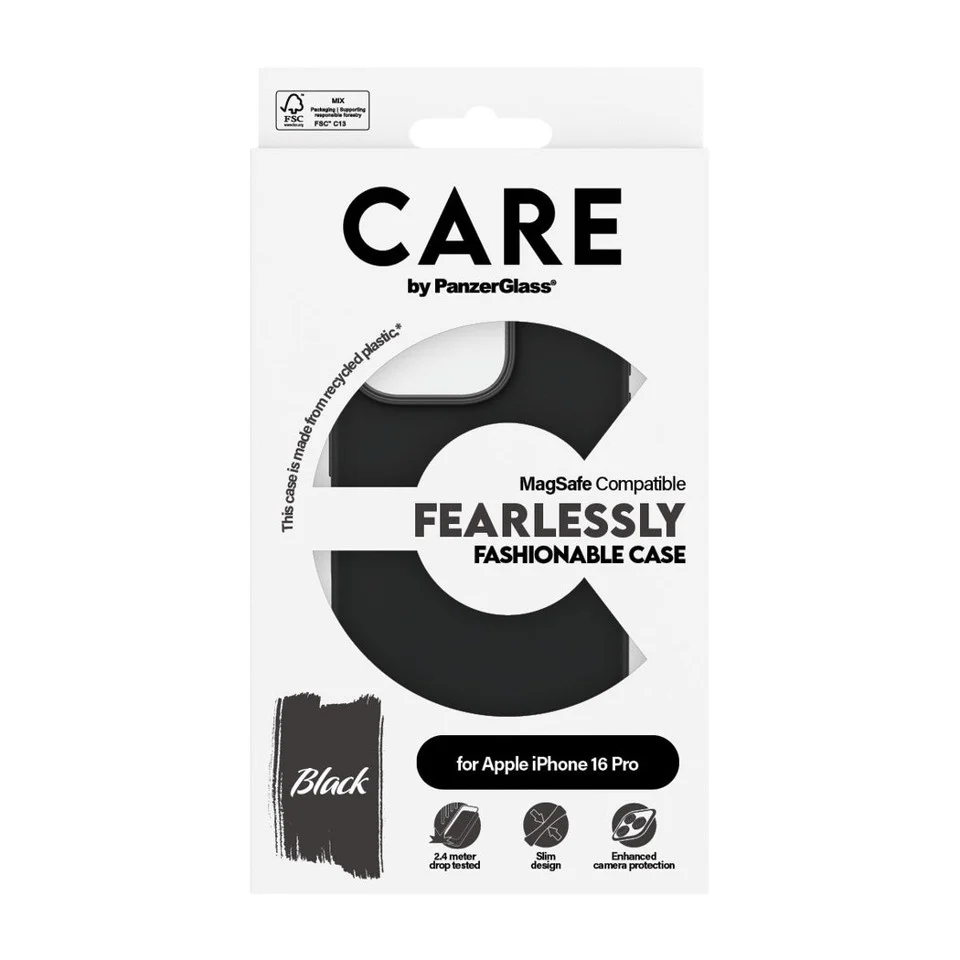 CARE by PanzerGlass -Case - Black - MagSafe - iPhone 16 Pro