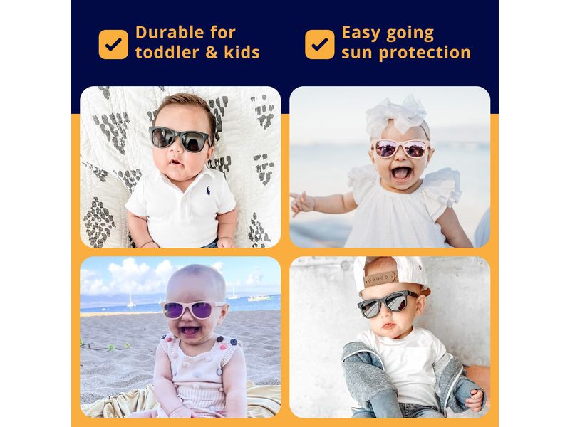 Baby Sunnies Kinder-Sonnenbrille Hellblau Flexibel und polarisiert für 3-8 Jahre