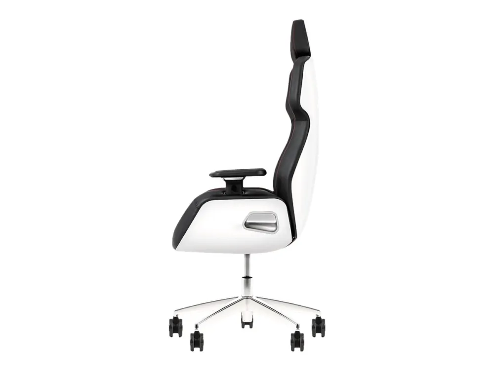 Thermaltake ARGENT E700 - Stol - ergonomisk - høj ryg - armstøtter - T-formet - vippe - drejeled - aluminiumlegering, perforeret læder, højdensistets støbt skum - sort, Glacier White