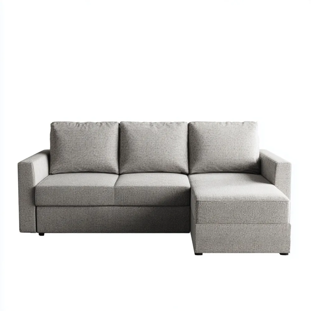 Ecksofa Stoff 250x160x90 cm - Hellgrau - Modernes Design