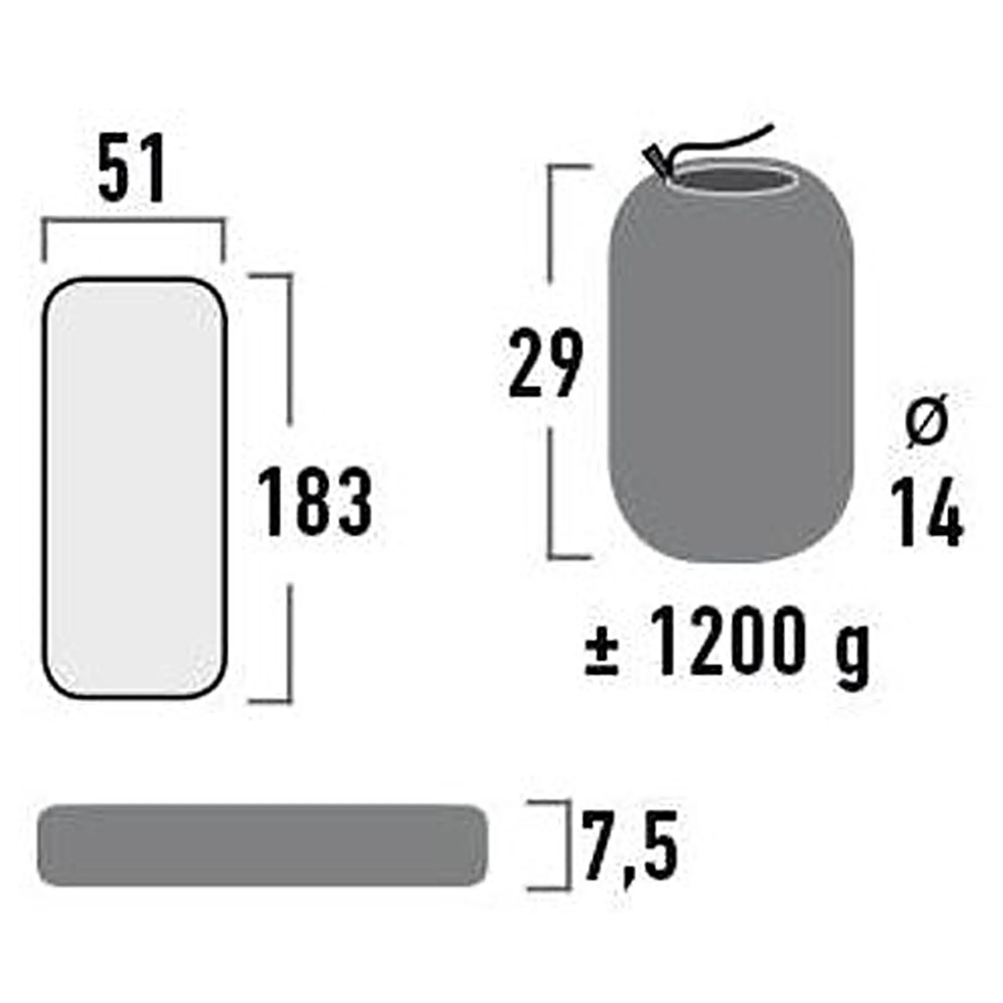 High Peak -  High Peak Leichtgewicht Komfort-Matratze Dayton dark grey