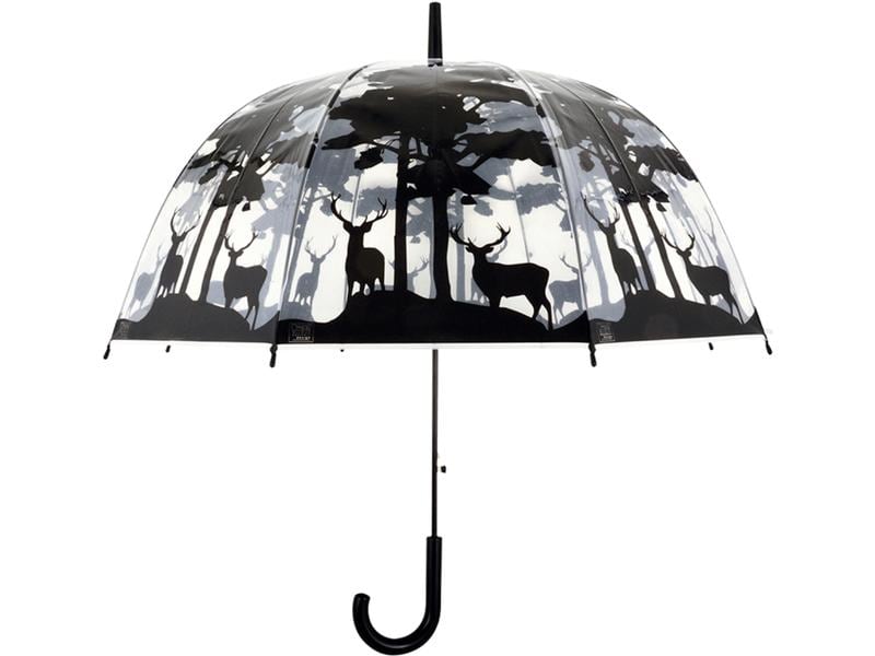 Esschert Design Schirm Wald Schwarz/Transparent Transparenter Regenschirm