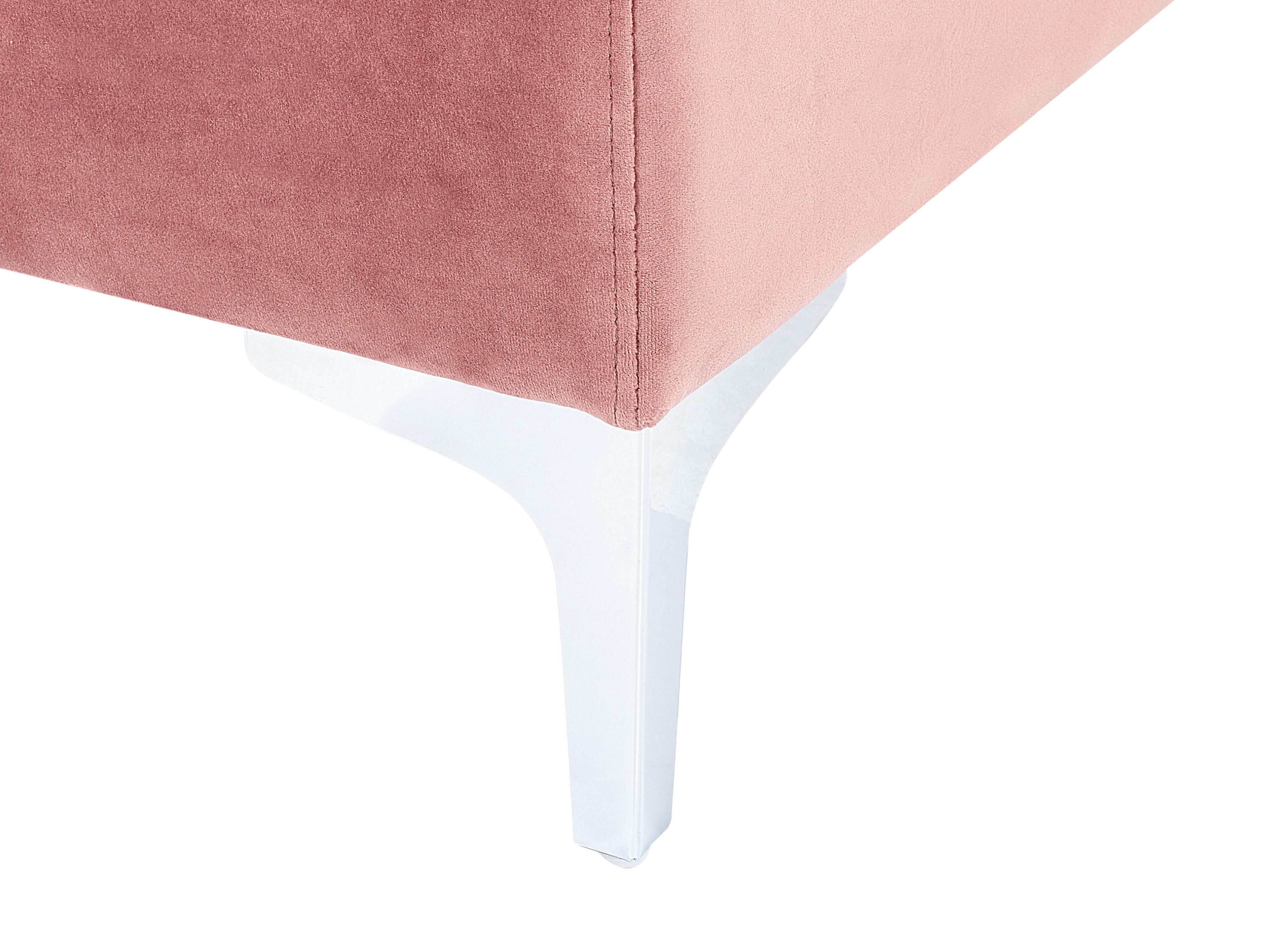 Modulaire bank 3-zits EVJA Fluweel Roze met ottomaan