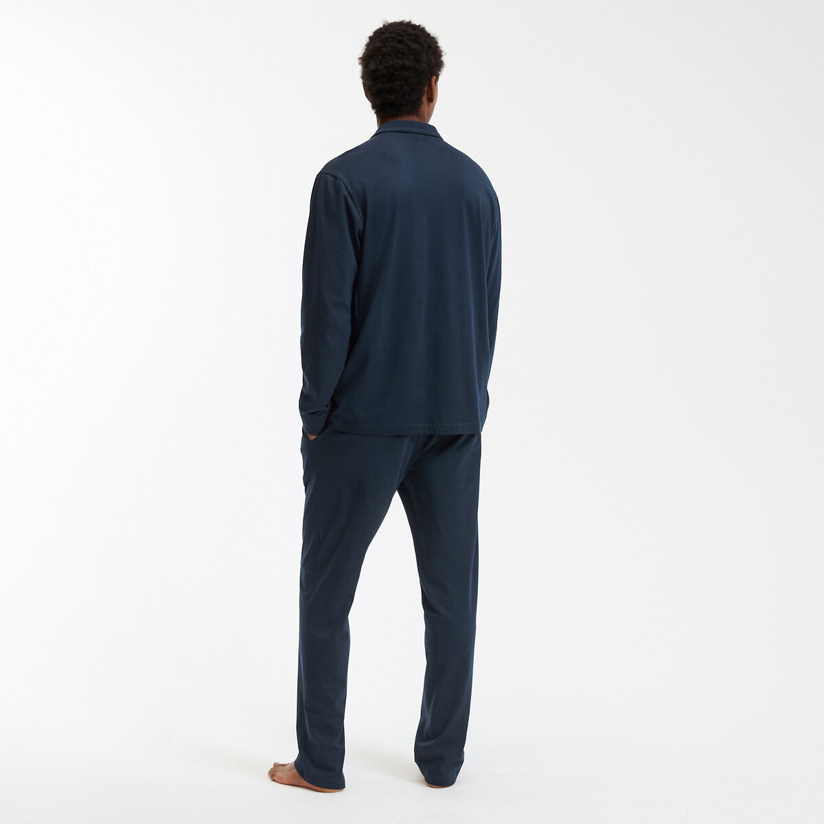 COLEÇÕES LA REDOUTE<br>Pijama de malha com gola alta de camisa