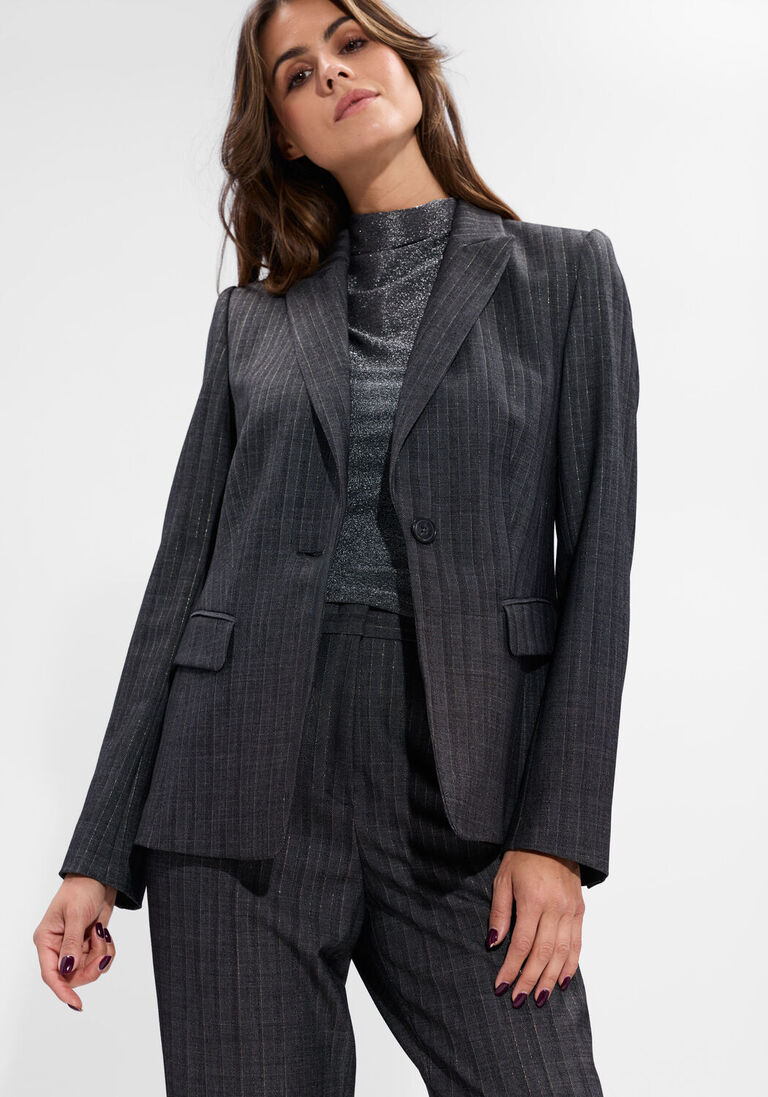 donkergrijze luisa cerano blazer 428011/3790