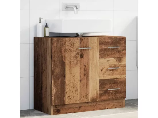 Armoire d'évier vieux bois 63x30x54 cm bois d'ingénierie