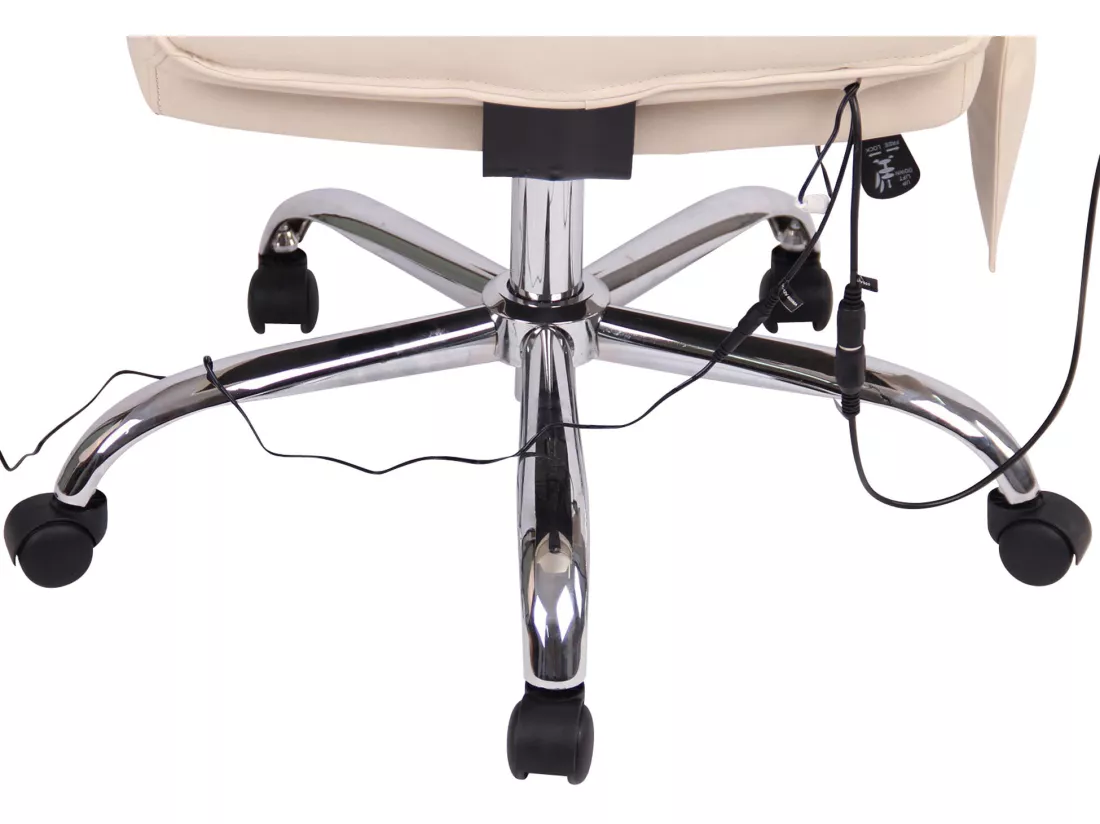 Chaise de bureau - Similicuir & Métal chromé - Crème - Valais