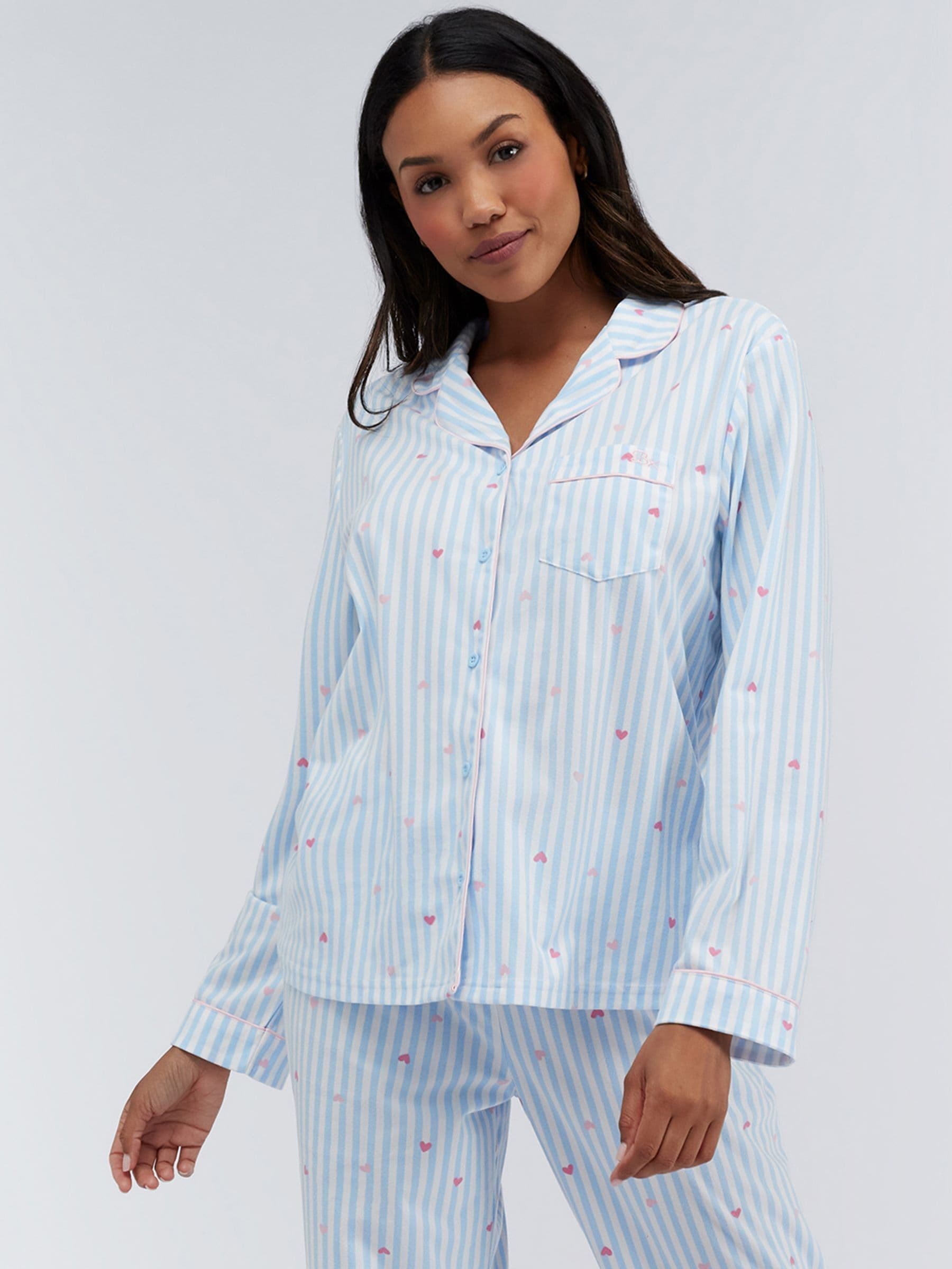 Blue Stripe Heart - Boux Avenue Pyjamas In a Bag