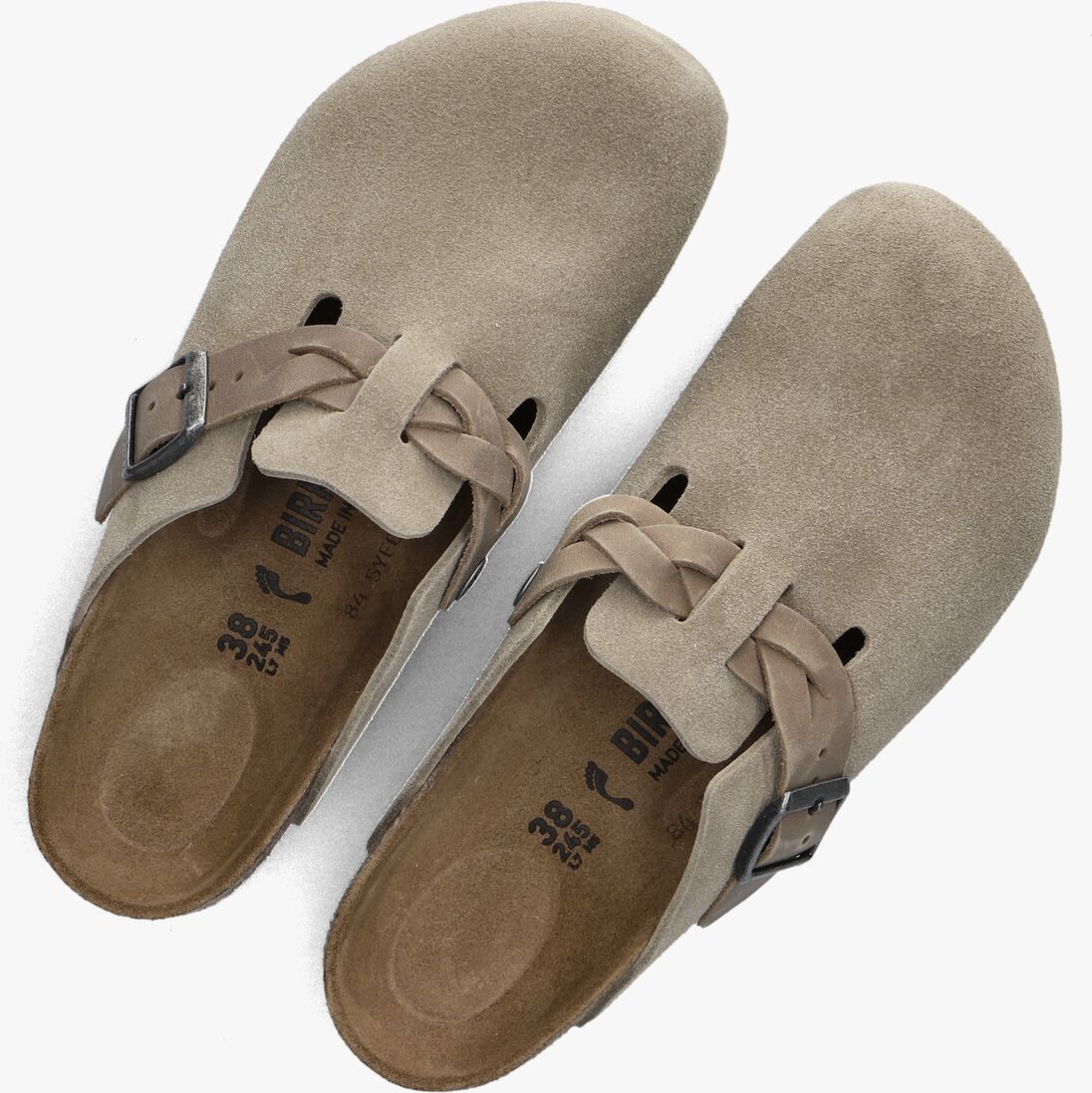 zand birkenstock instappers boston braided