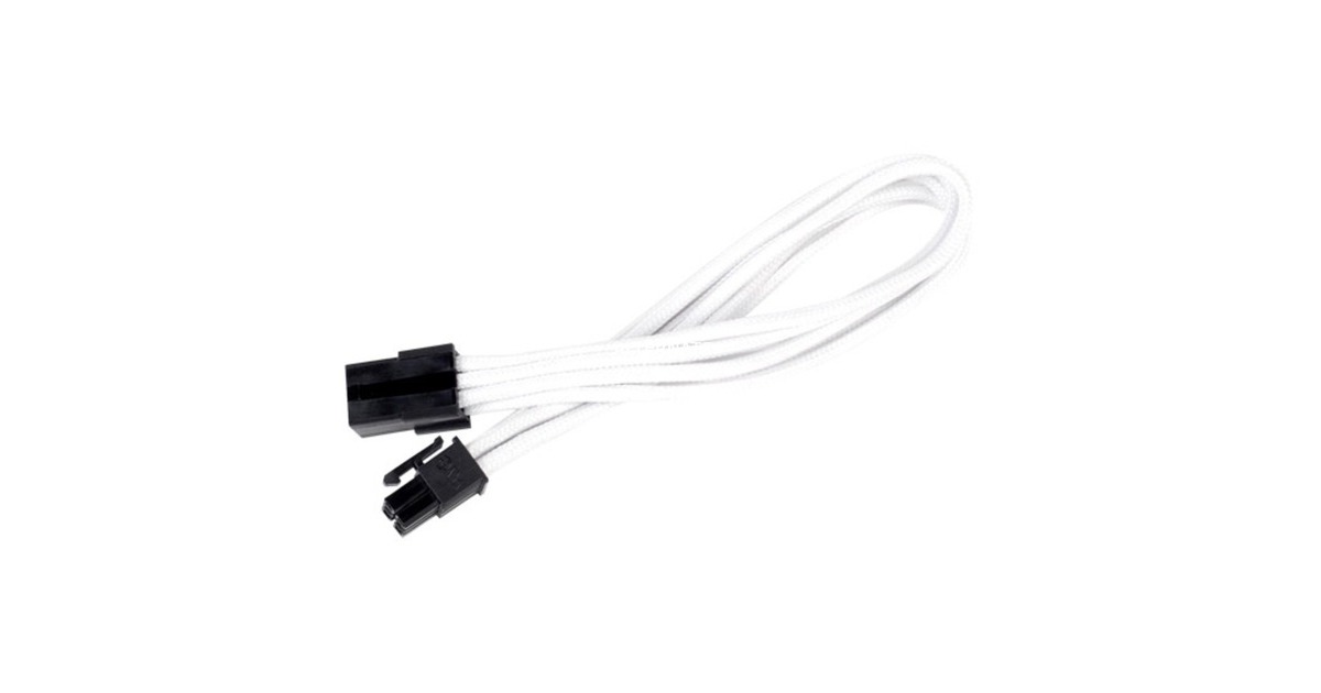 SilverStone6-Polig PCIe verlengkabel  (Wit, 25 centimeter, PP07-IDE6W, Lite retail)