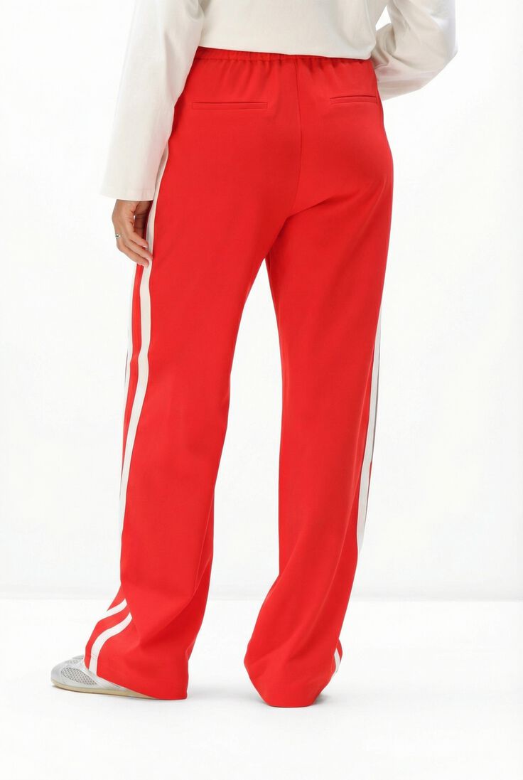 rode alix the label broeken ladies woven strass stripe pants