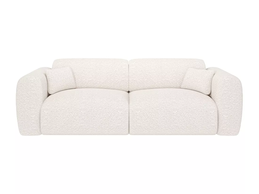 Canapé 4 places convertible en tissu bouclette blanc POGNI de Maison Céphy