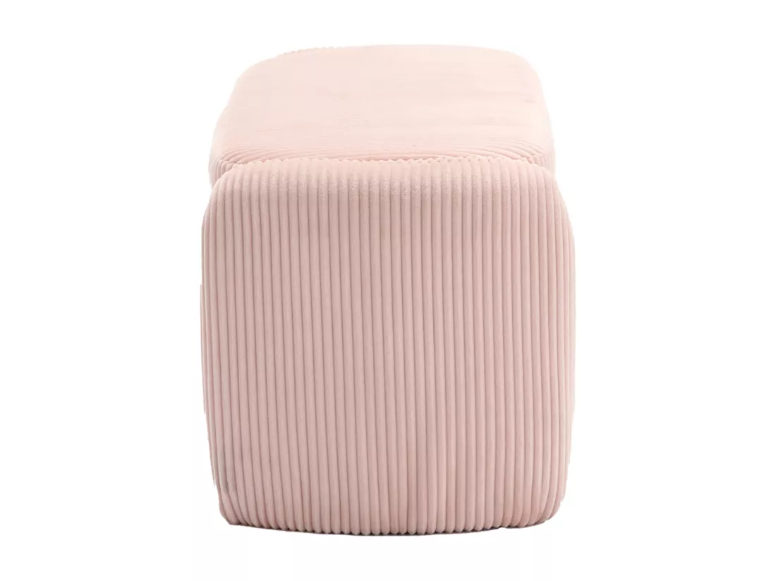 Tabouret de rangement en velours rayé, confortable et polyvalent, idéal pour le salon et la chambre,rose