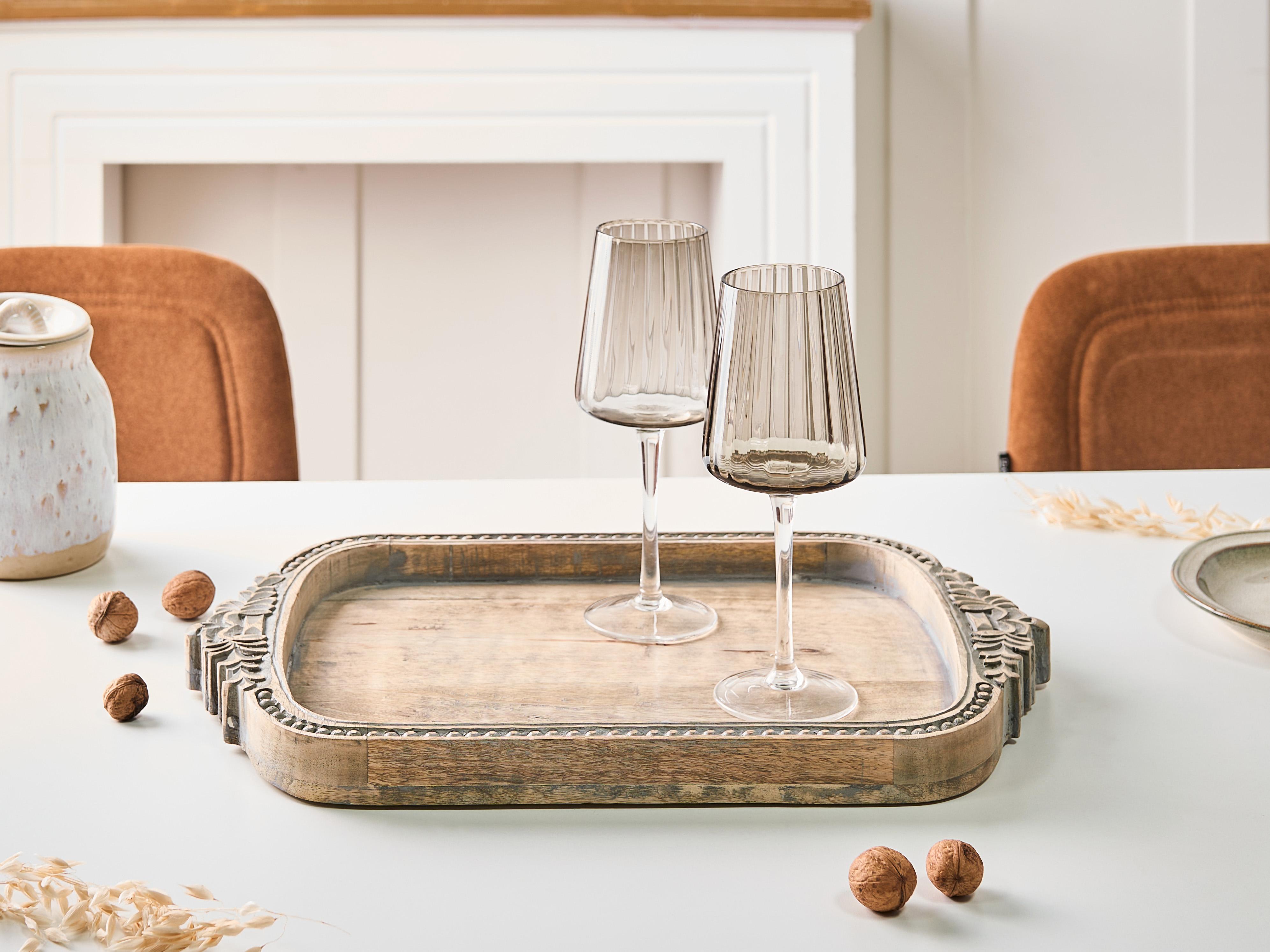Decoratief dienblad ASIUT Mangohout Lichtbruin
