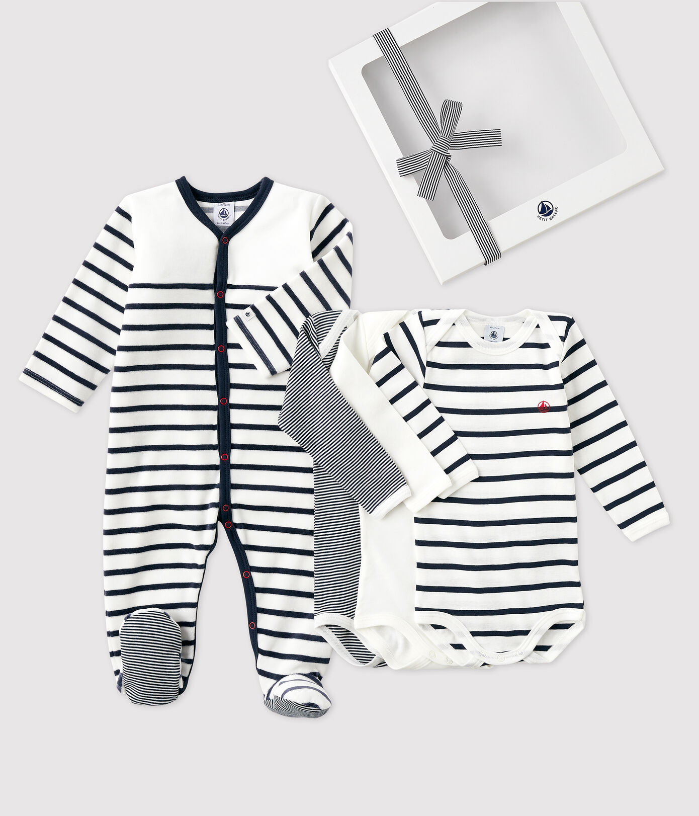 Coffret cadeau à rayures bébé