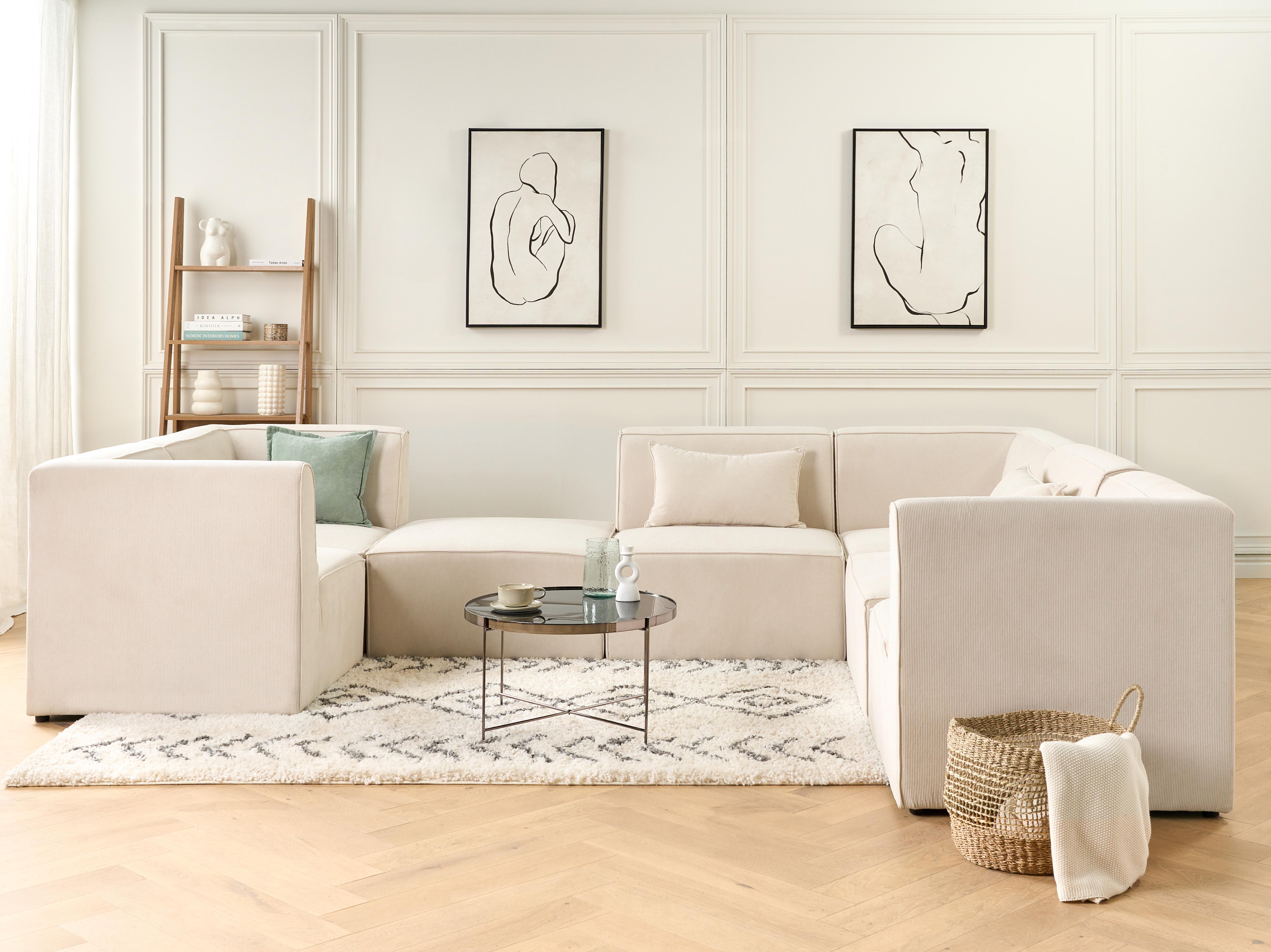 Hoekmodule LEMVIG Corduroy Lichtbeige