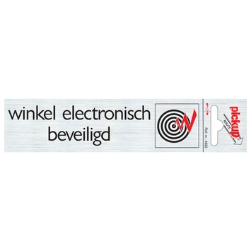 Alu deurbordje Winkel Electronisch Beveiligd 165 x 44 mm