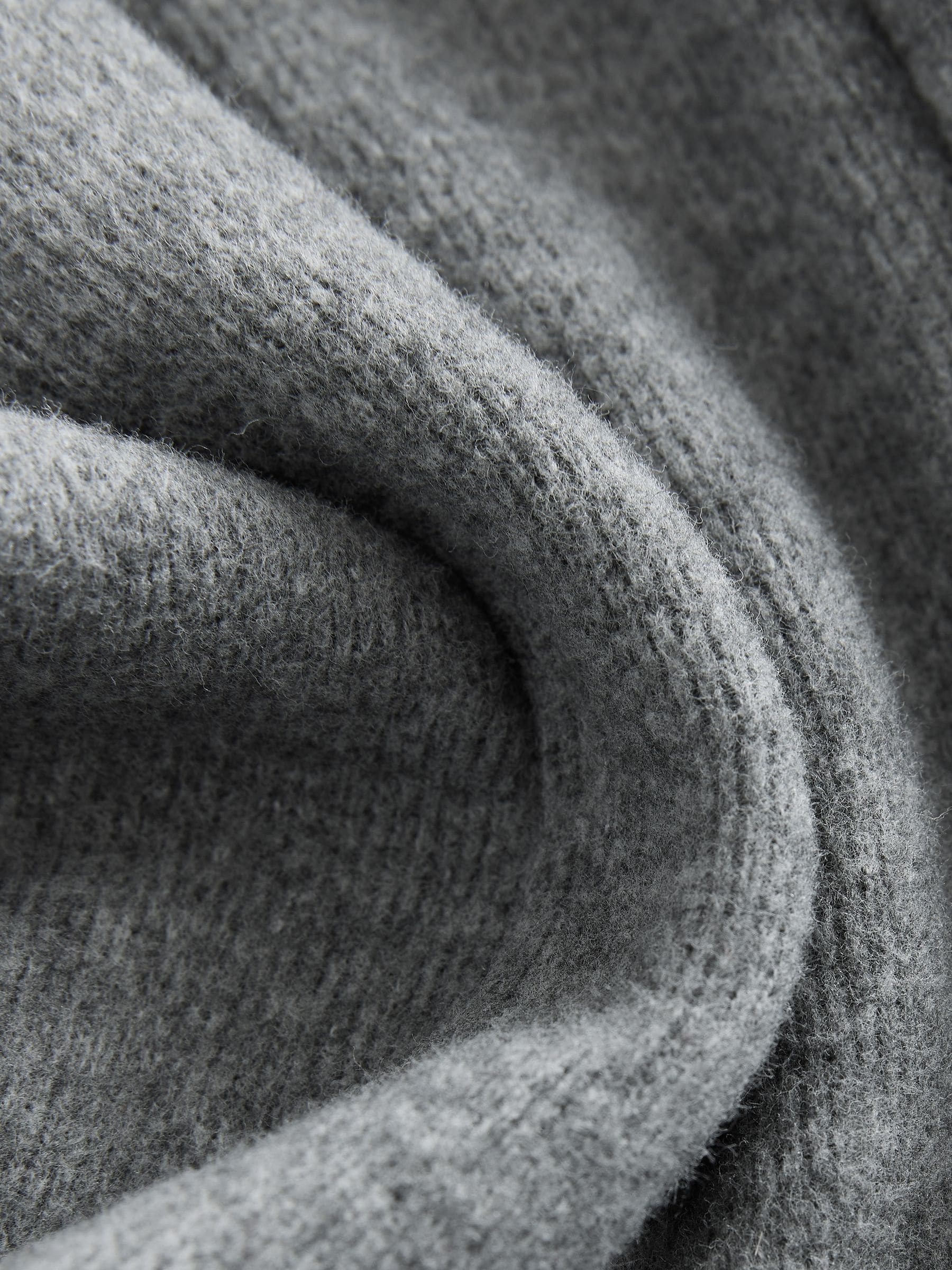 Antraciet - Superzachte Cosy Rib Gebreide Broek met Wijde Pijpen