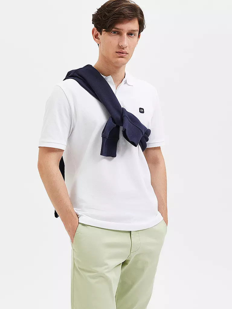 SELECTED Poloshirt SLHDANTE  weiss