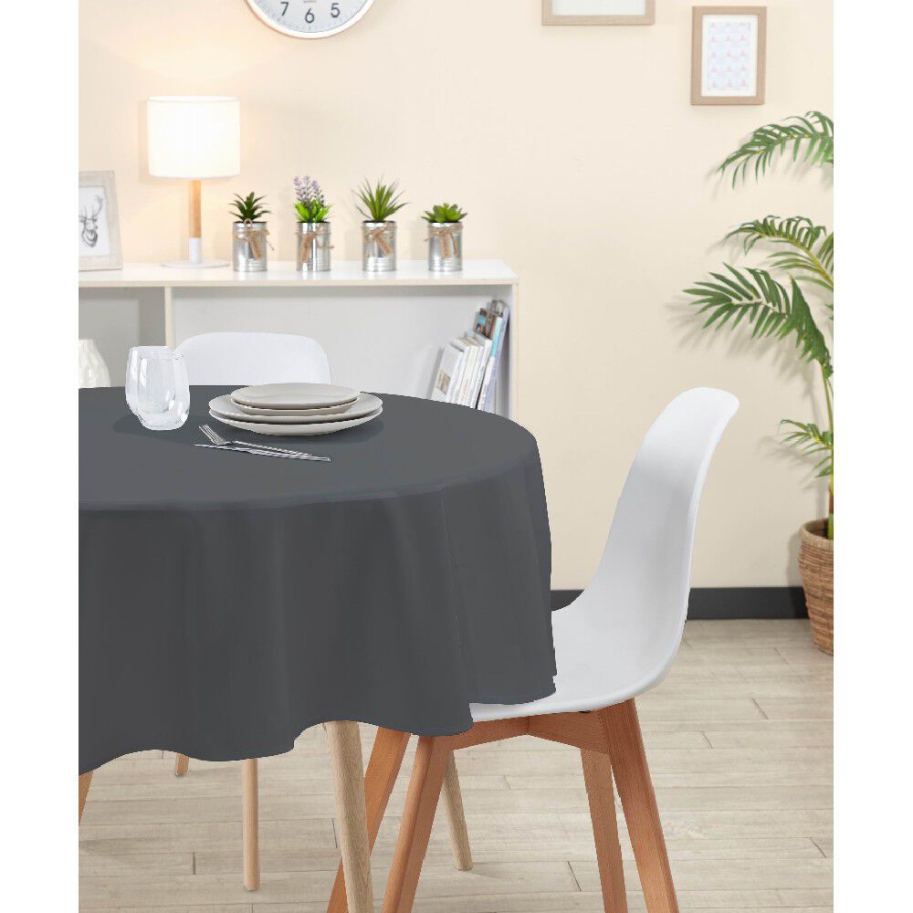 Nappe ronde unie grise