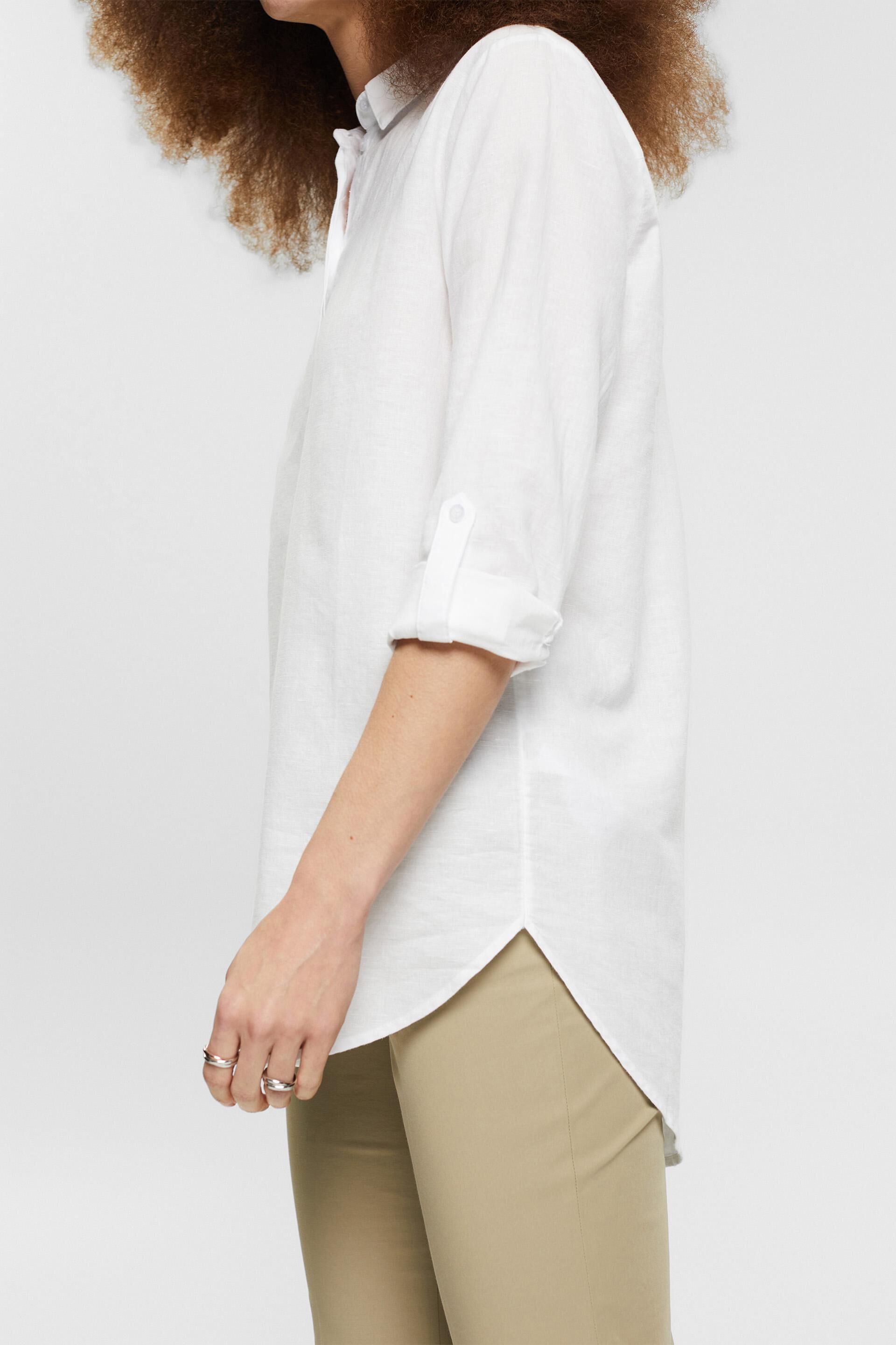 Blouse oversize en lin mélangé