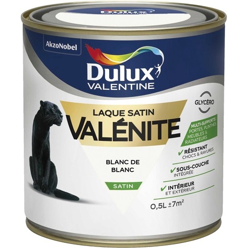 Laque glycéro Satin 500 ml Valénite - Blanc de Blanc