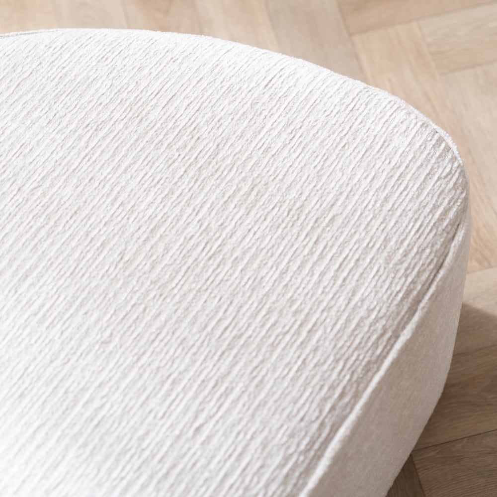 Bronx71 Hocker Mio halve maan ribstof off white