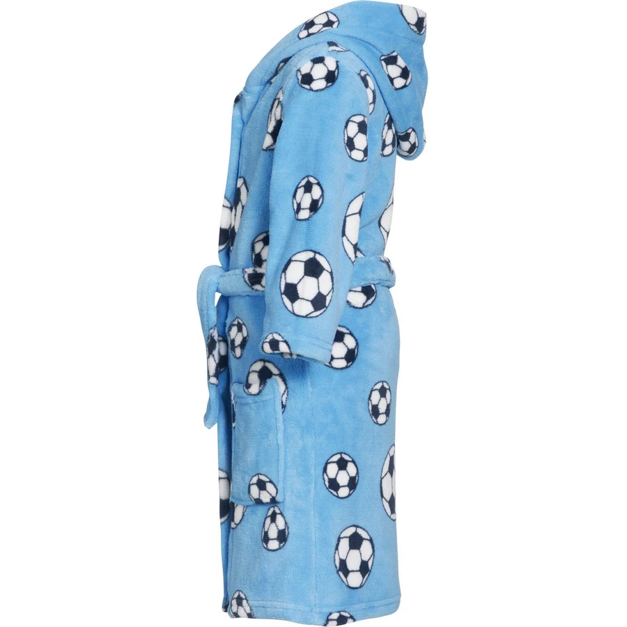 Playshoes Fleece-Bademantel Fußball blau