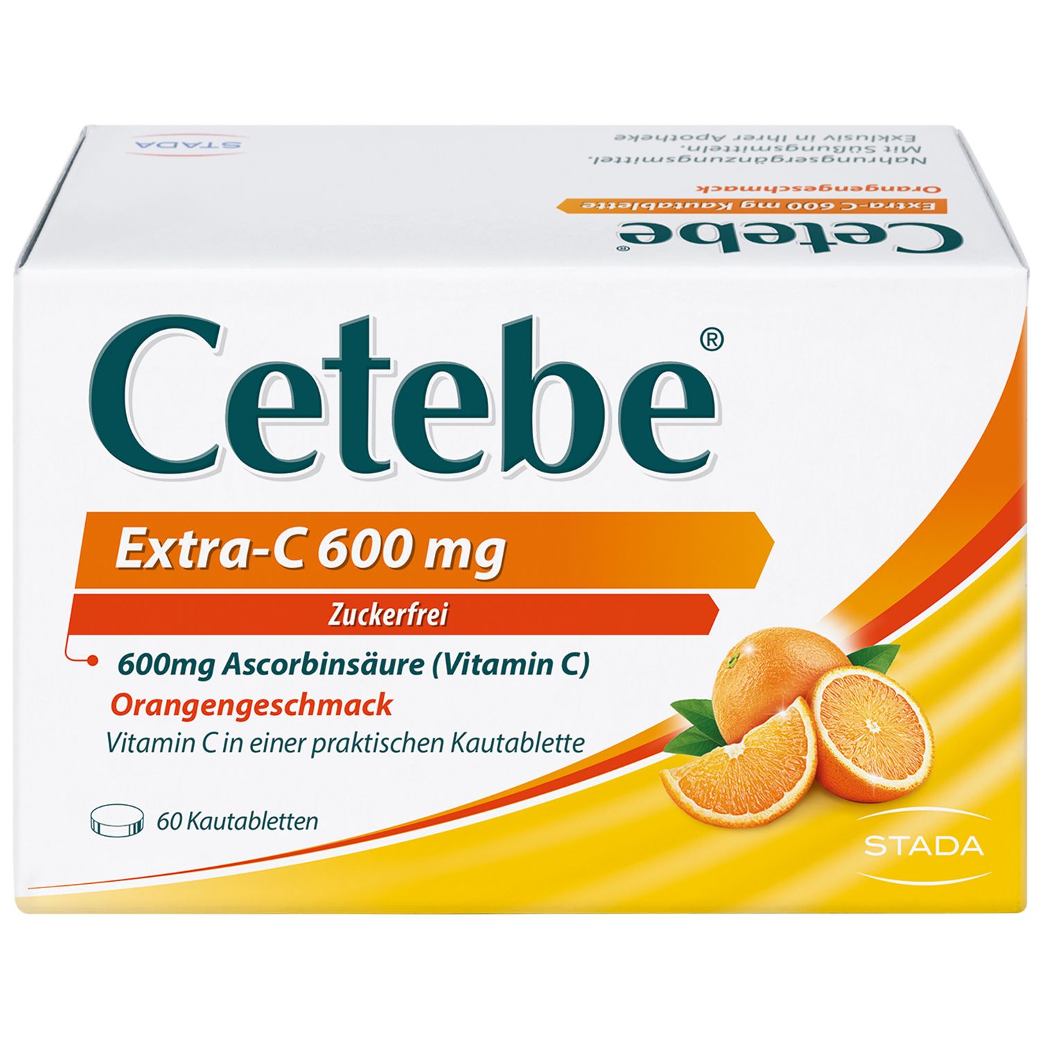 Cetebe® Extra-C 600 mg unterstützt Ihre Immunabwehr Kautabletten, 600 mg Vitamin C, Orangengeschmack
