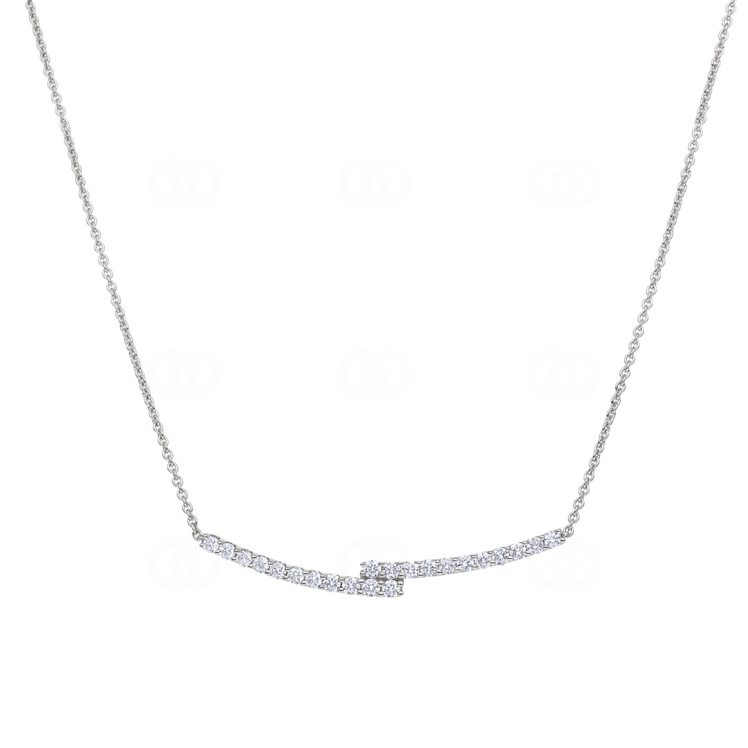 1.00 Karat Diamantencollier 750/18 K Weissgold