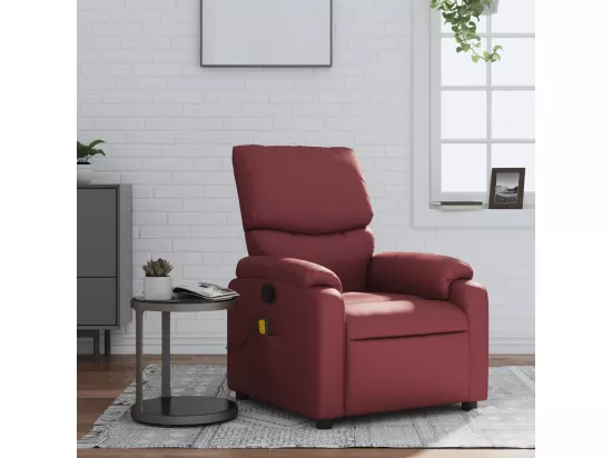 Fauteuil massant inclinable Rouge bordeaux Similicuir