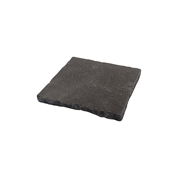 Pavé pierre naturelle vieillie noir 20 x 20 cm, ép.20 mm