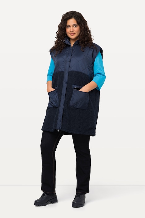 Teddyweste, Teddyfleece, Stehkragen, Zipptaschen