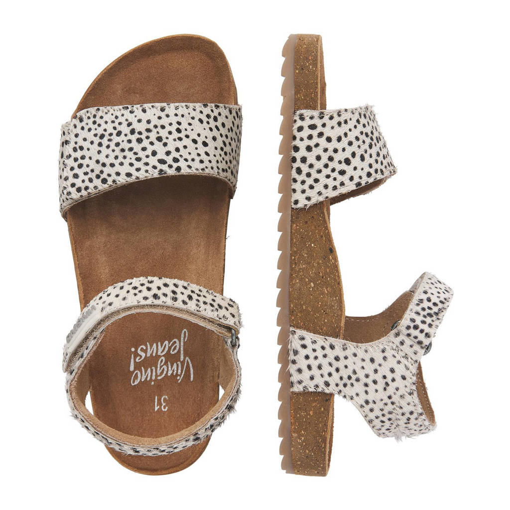 Vingino Tavileren sandalen met dierenprint wit/zwart