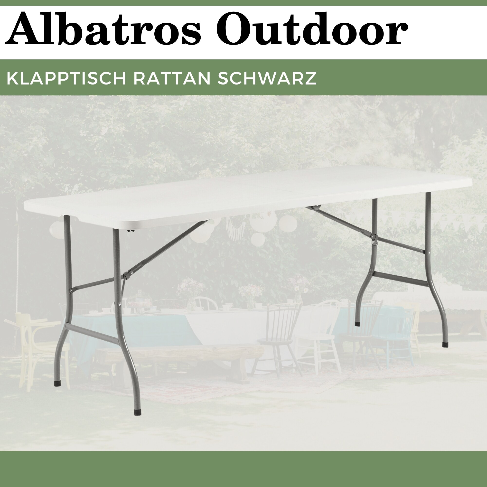 Albatros Buffettisch Klapptisch weiß – robuste Konstruktion klappbar und hohe Tragkraft –für bis zu 10 Personen – für Bierzelt mit Tragegriff