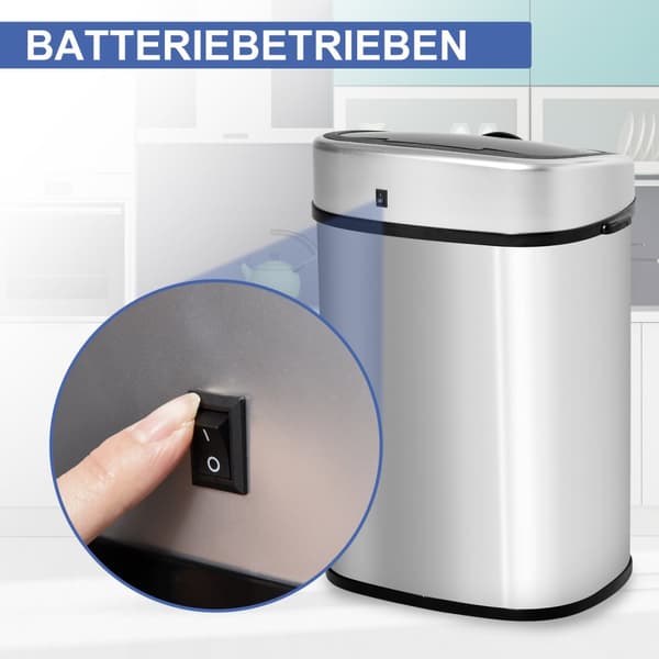 Søppelbøtte 58L Automatisk Søppelbøtte Med Infrarød Sensor, Hygienisk, Stor, Rustfritt Stål, Sølv, L40,9Xb28,9Xh68 Cm