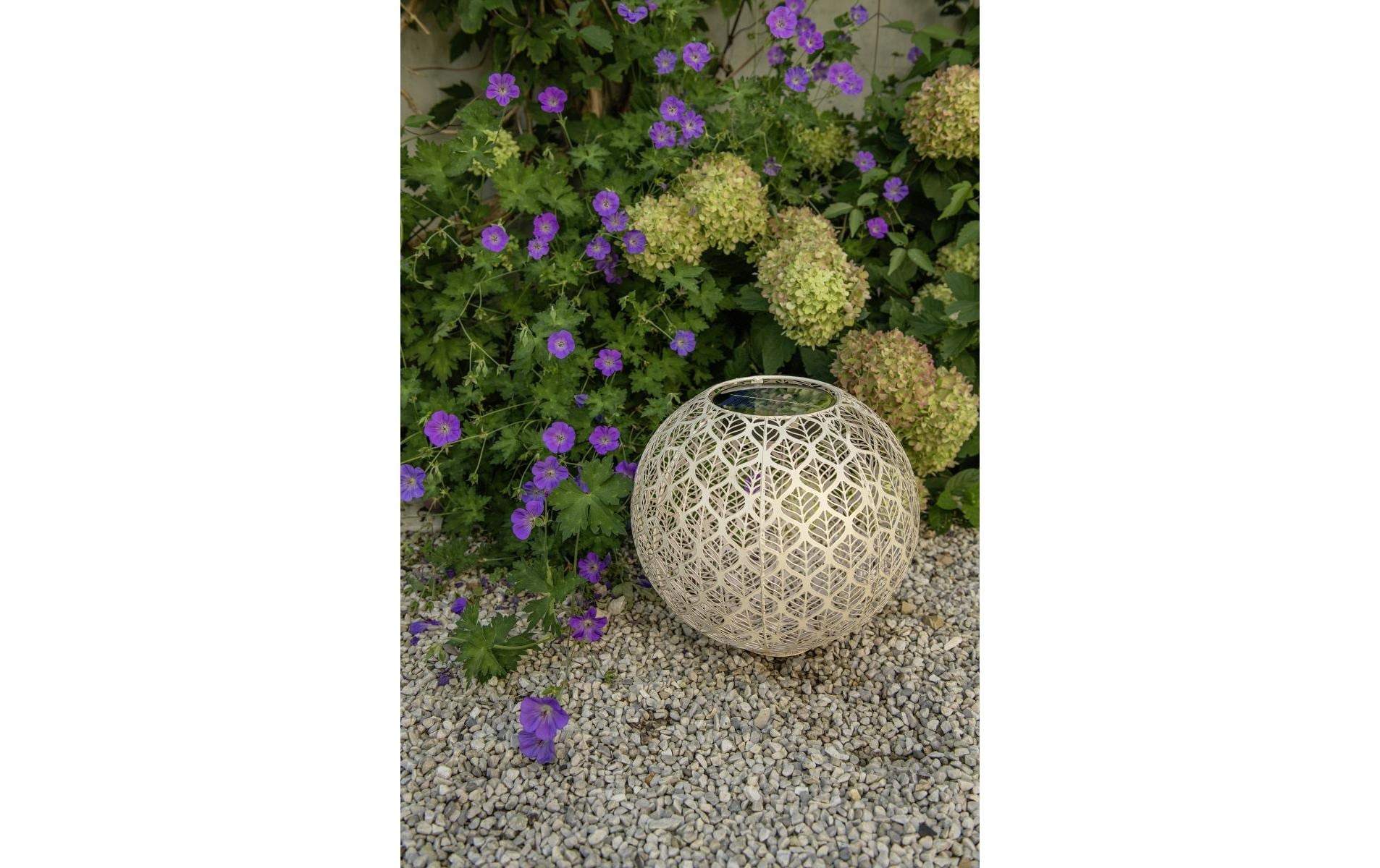 Windlicht Solar Antic Ball Grafic Ø 30 cm, HellbeigeSolarleuchte zum Aufstellen