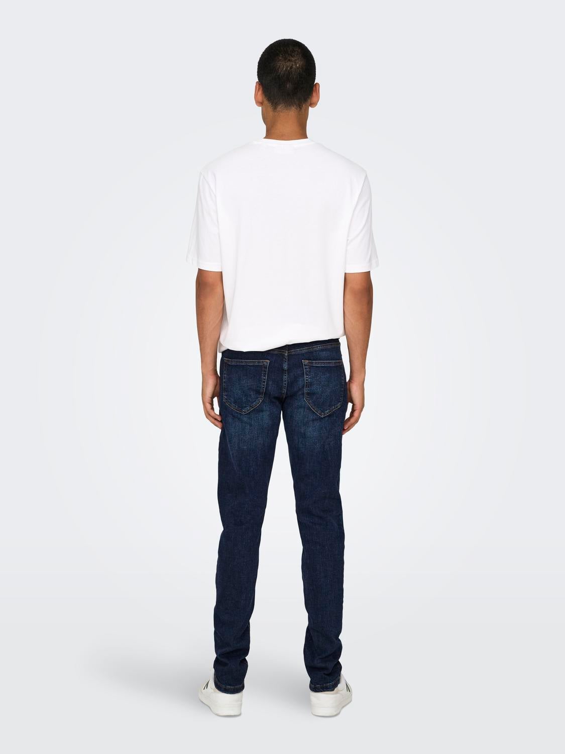 ONSLOOM Mittlere Taille Slim Fit Jeans Dark Blue Denim