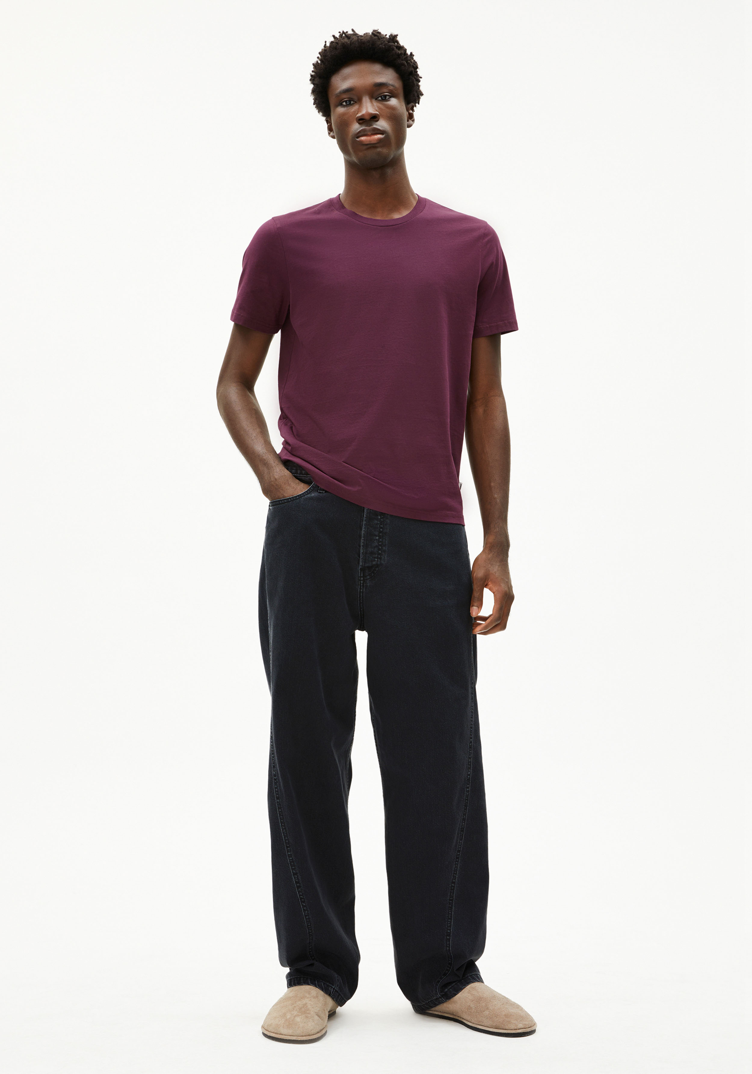 Armedangels T-Shirt Jaames Dark Cranberry