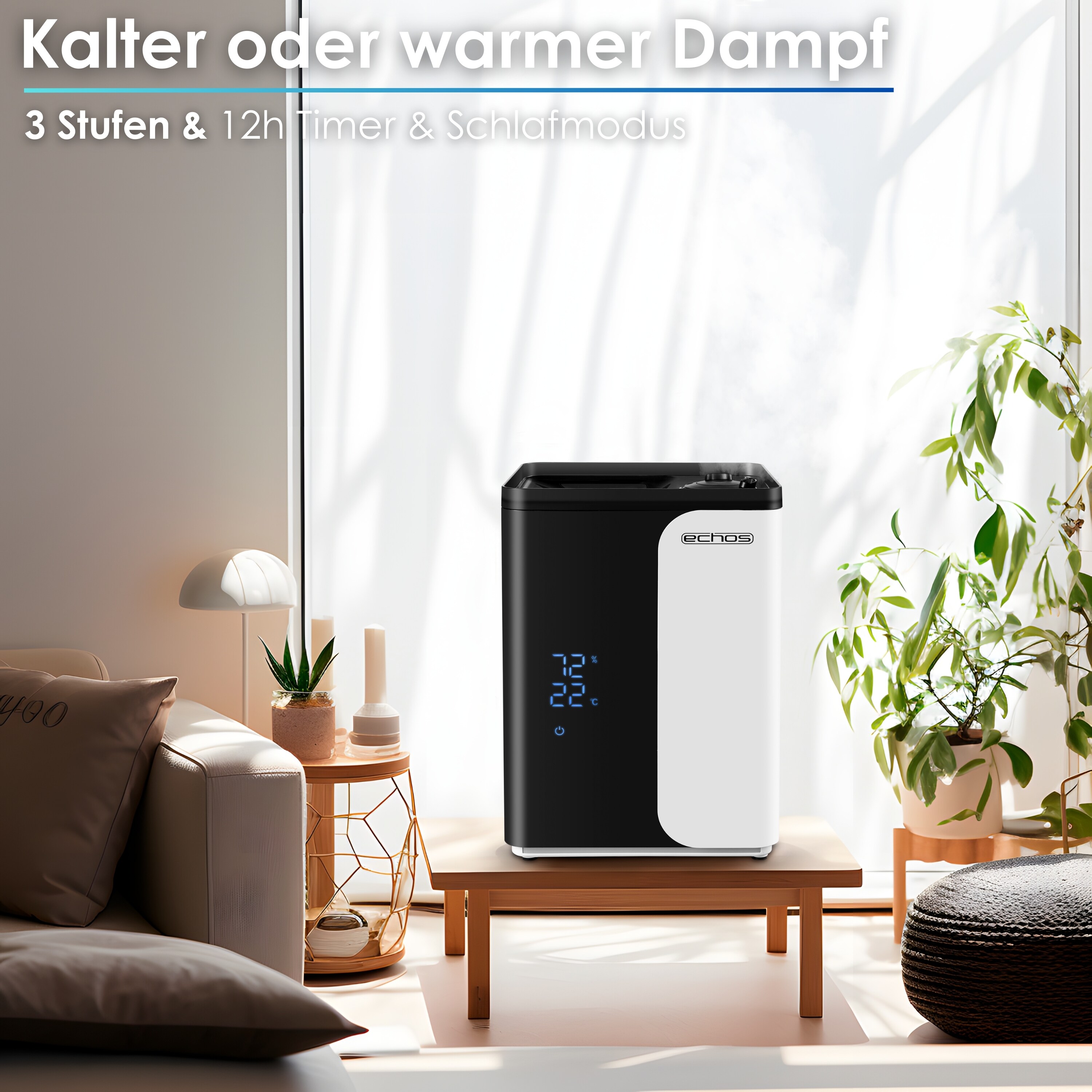 Echos WLAN Ultraschall Luftbefeuchter 5L Smart Life App Fernbedienung