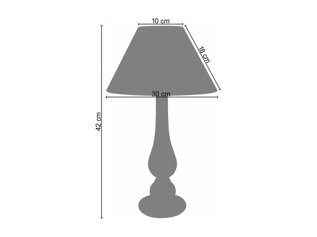 Lampe de chevet colonne bois ivoire 42 cm.