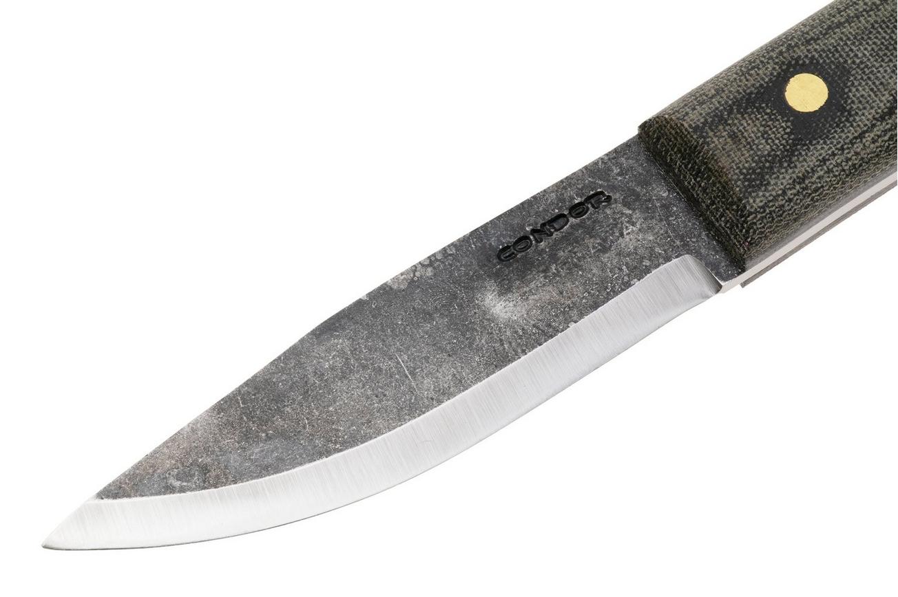 Condor Woodlaw Knife CTK248-4HC Brut De Forge 1075, Green Micarta, vaststaand mes