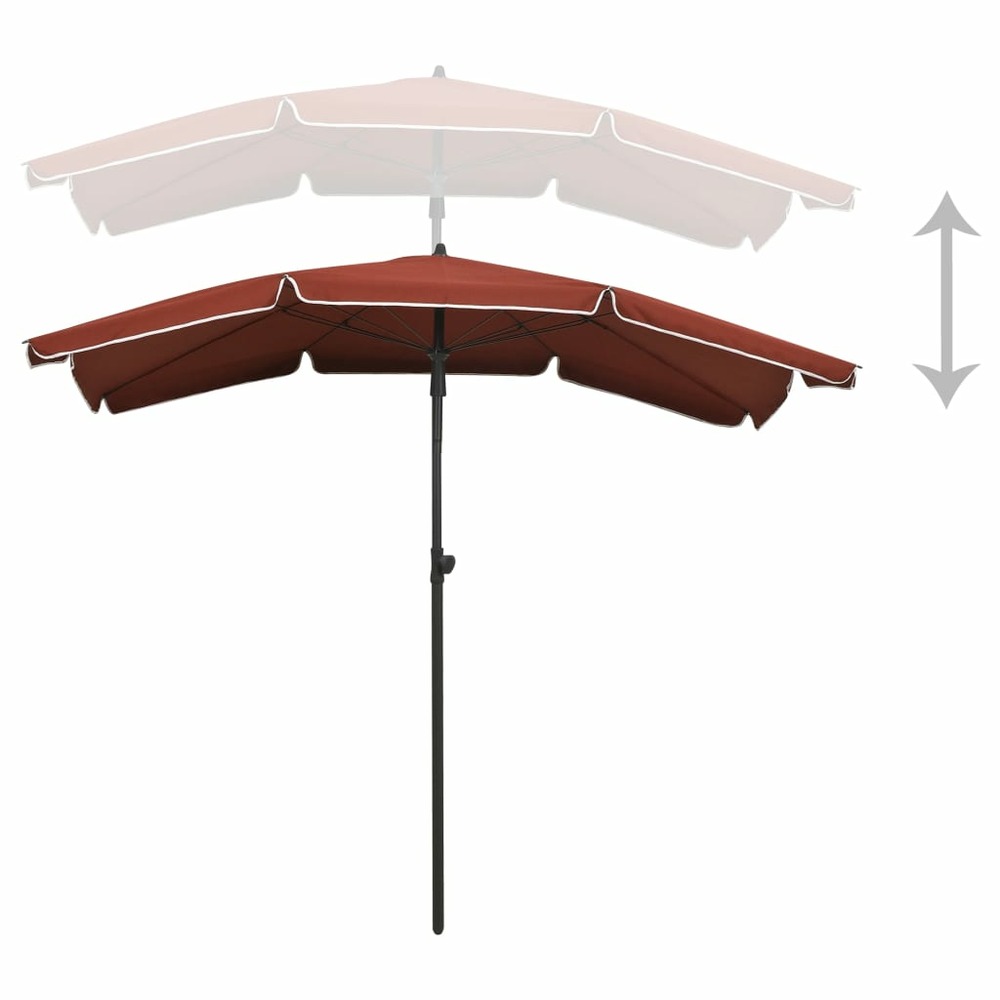 Parasol de jardin avec mât 200 x 130 cm terre cuite