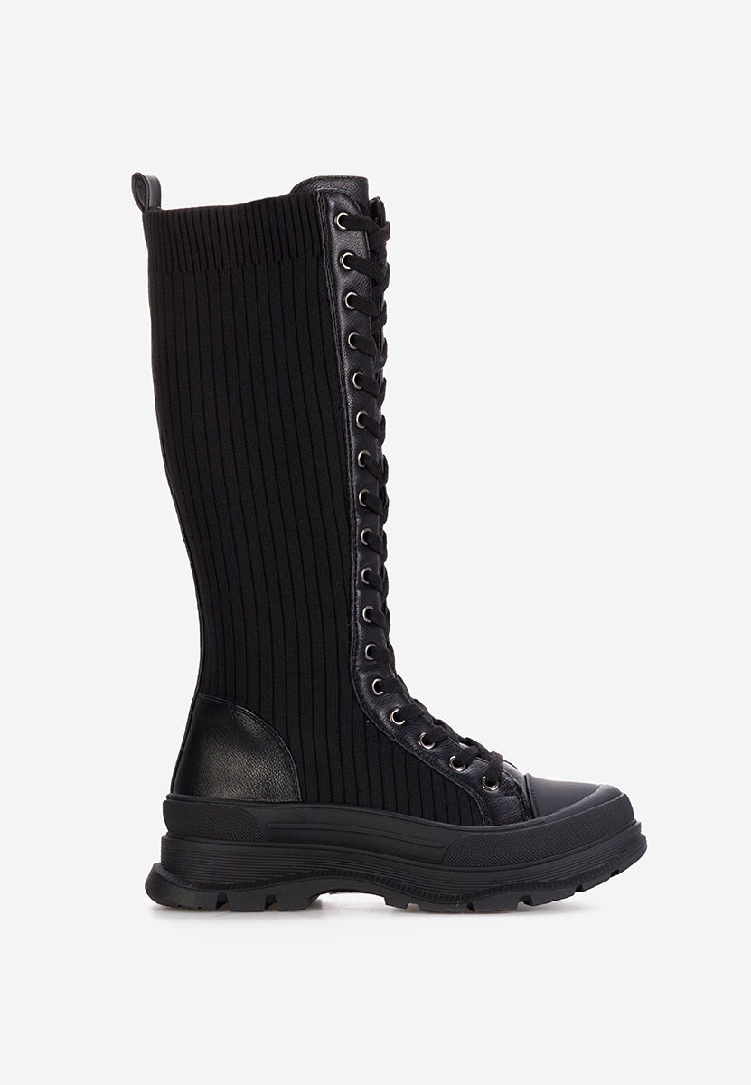 Bottes hautes à lacets noirs Vizela