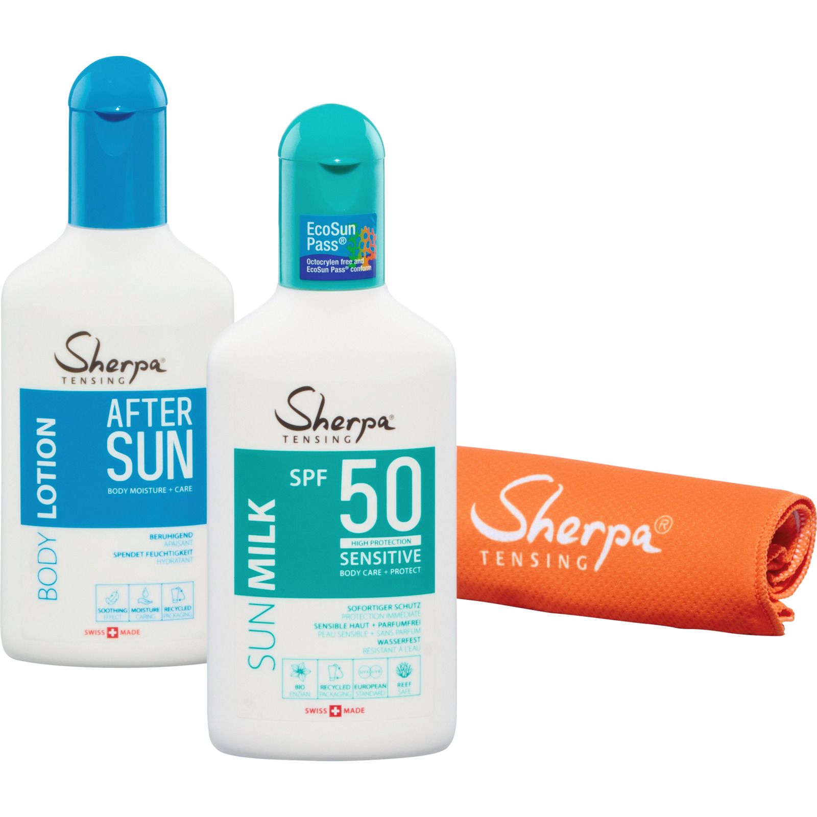 Sherpa Tensing Sonnenmilch SPF 50 175 ml + After Sun 175 ml + Drybag