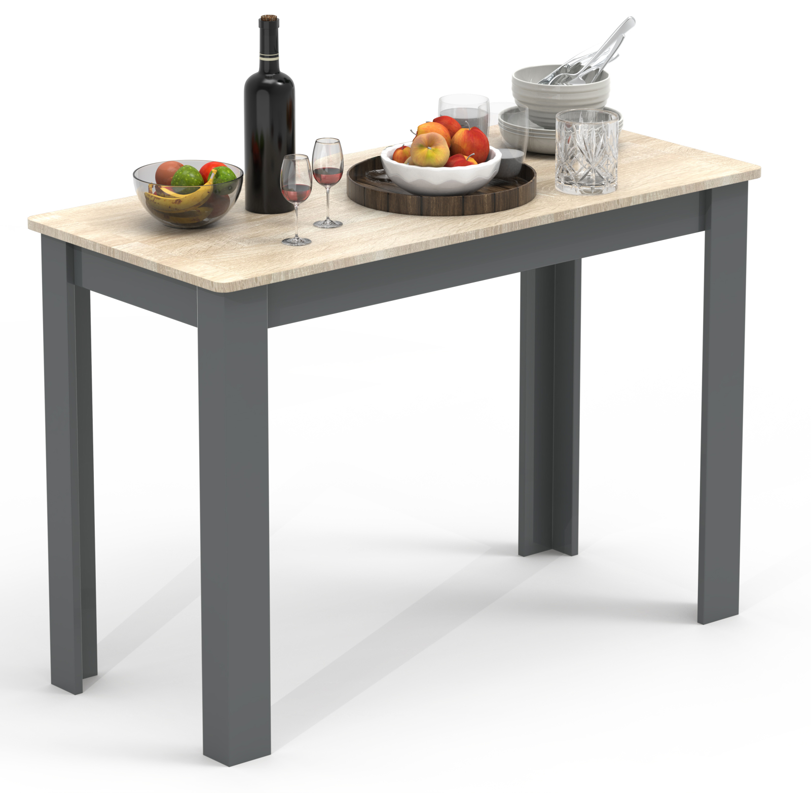 Esstisch ESAL 110 - Honig Eiche - anthrazit - 110 cm