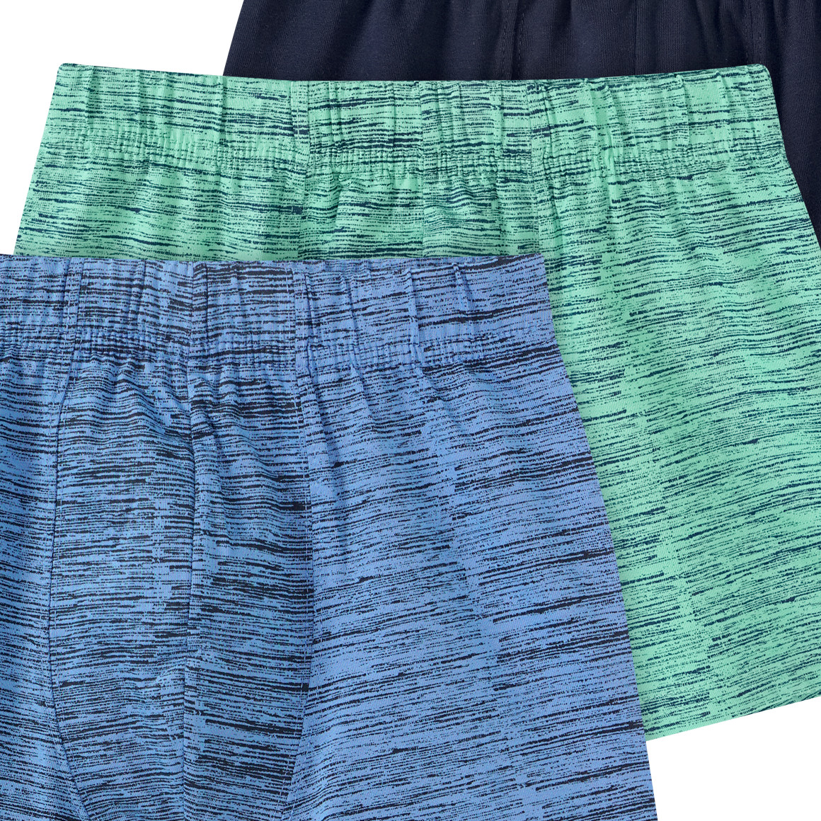 Yigga 3 Jungen Boxer mit Spaceyarn-Muster blau / hellgrün / dunkelblau