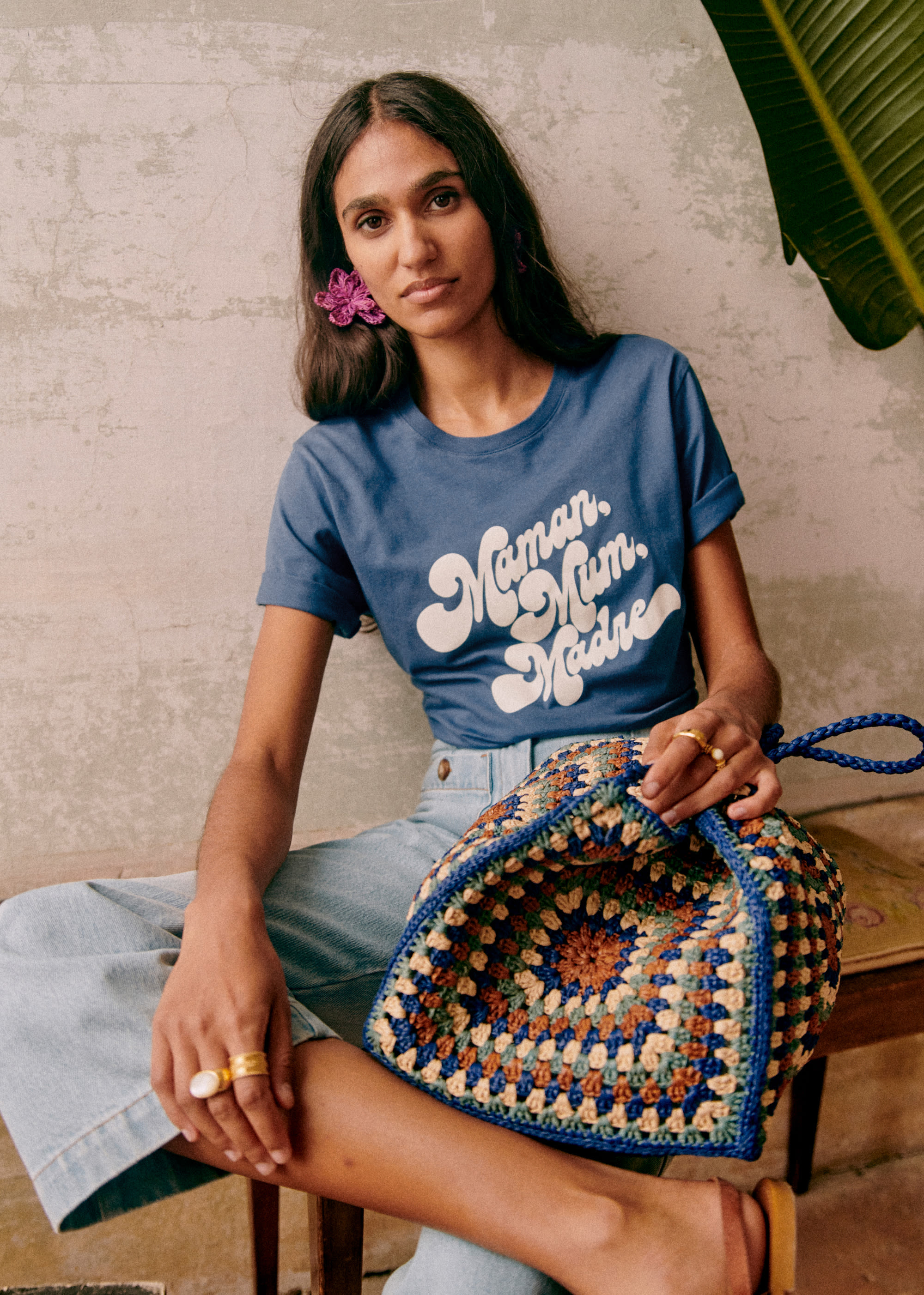 T-Shirt Maman Mum Madre - Bleu / Ecru - E-SHOP/T-SHIRTS 5905334