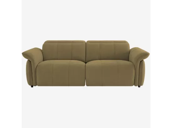 HABITAT - Canapé 3 places relax électrique en suédine - Vert olive - Design by Joly Design - Brinda